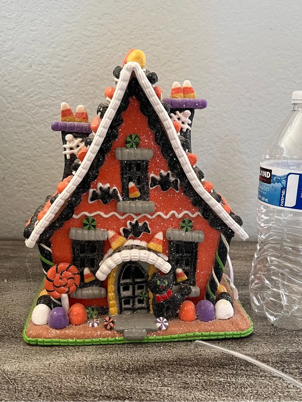 Lighted Sparkle Halloween Gingerbread House Decoration Candy Corn